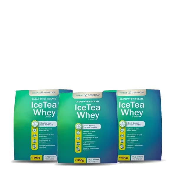 IceTea Whey Lemon, Izolat de Zer, Ceai Rece & Lămâie, 3 bucăți