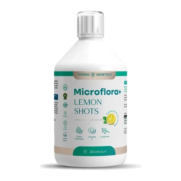 Microflora+ Lemon Shots, Probiotice Lichide pentru Digestie & Imunitate, 1 bucată