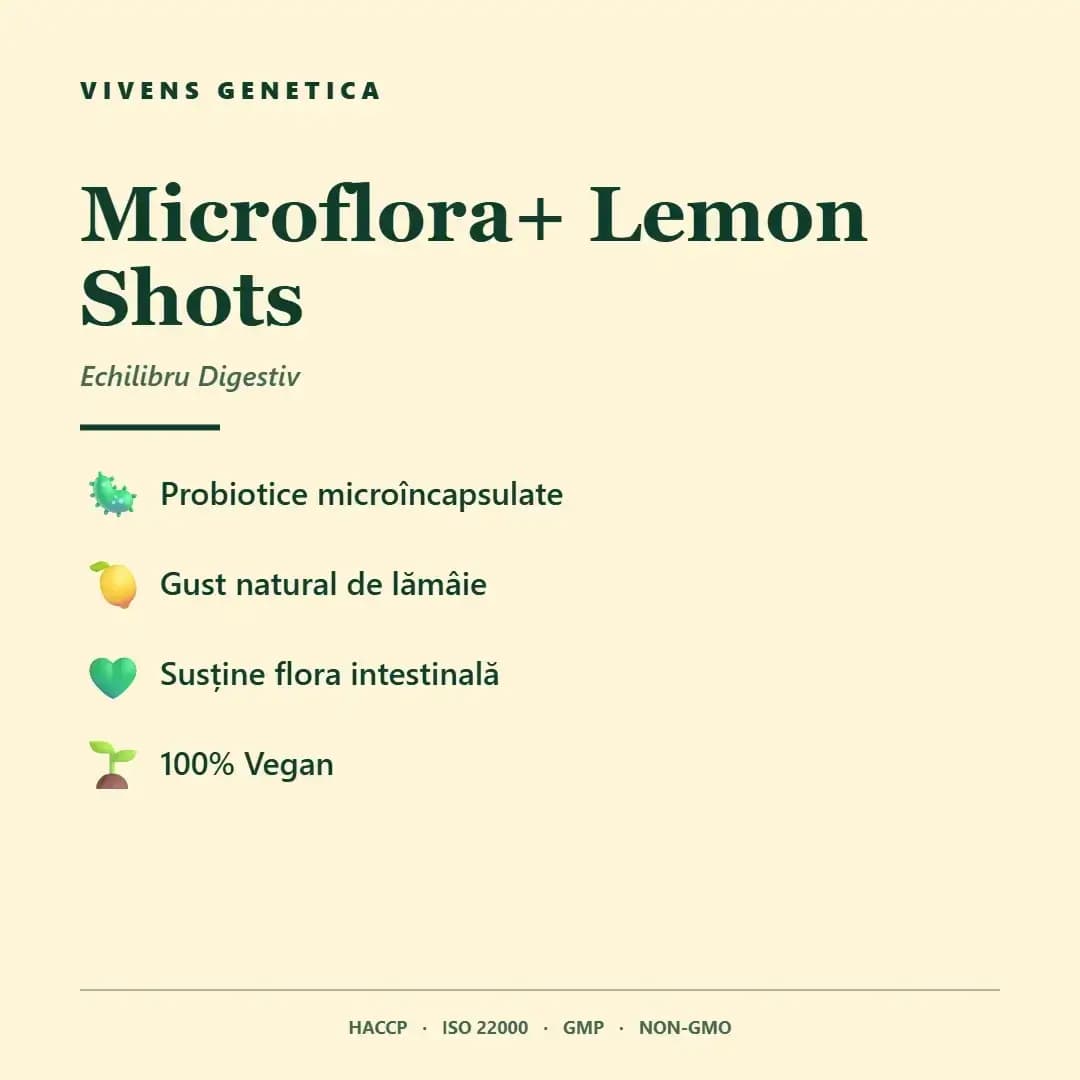 Microflora+ Lemon Shots, Probiotice Lichide pentru Digestie & Imunitate, imaginea 4
