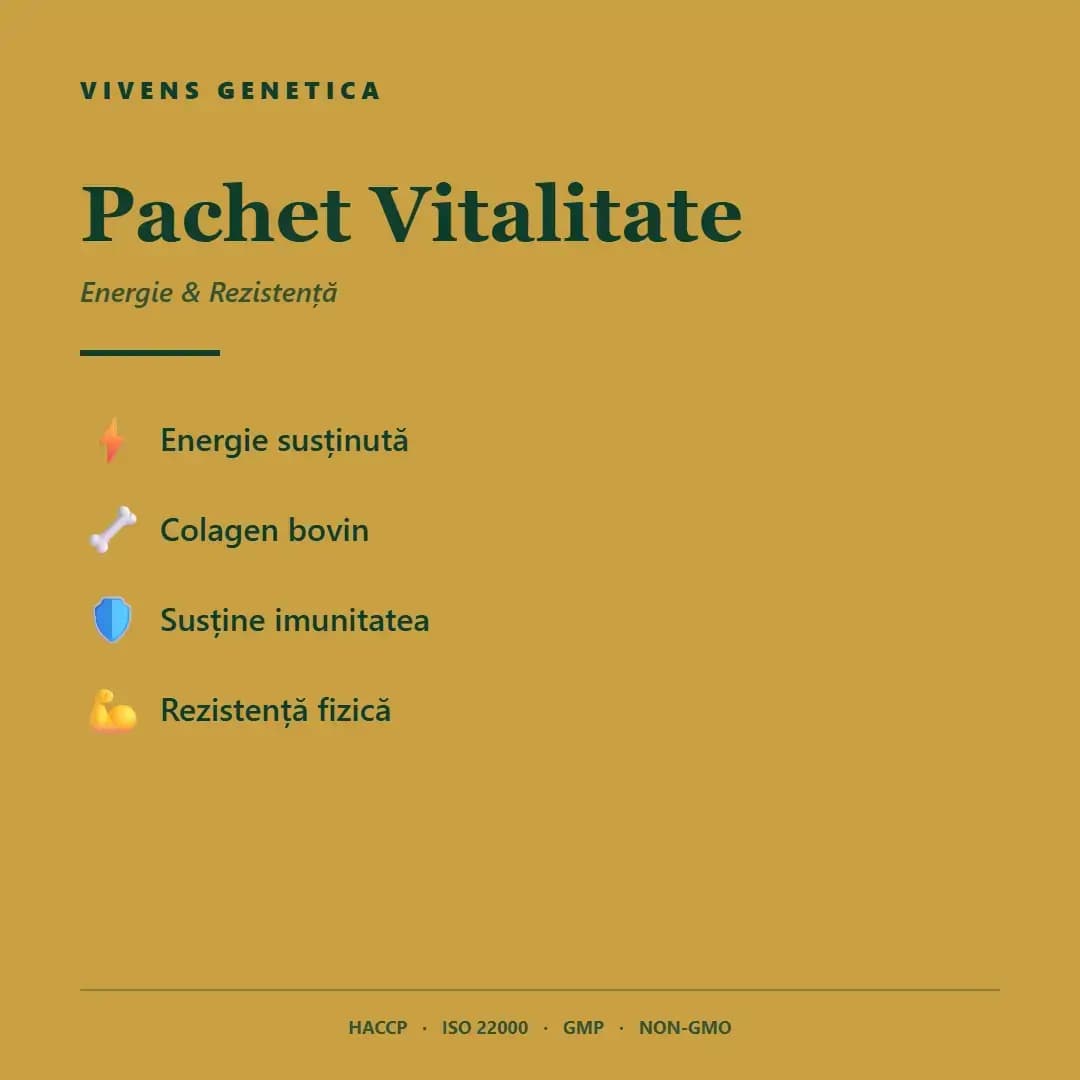 pachet vitalitate cu colagen, vitamine și probiotice pentru piele și articulații