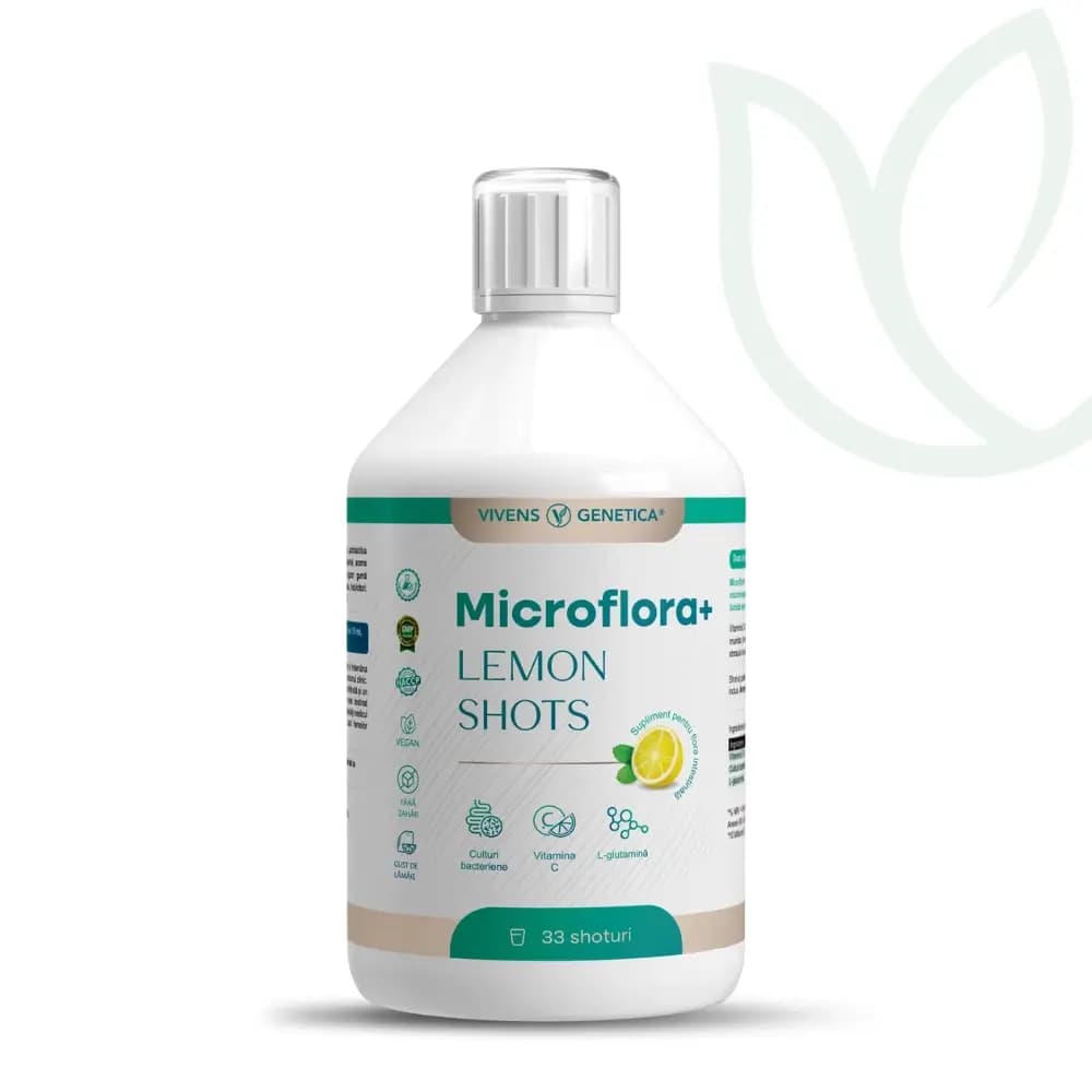 Microflora+ Lemon Shots, Probiotice Lichide pentru Digestie & Imunitate