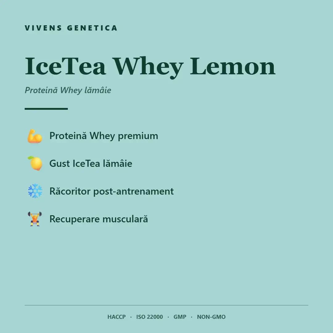 IceTea Whey Lemon 500g hidrolizat de proteină din zer cu lămâie Mâna Naturii