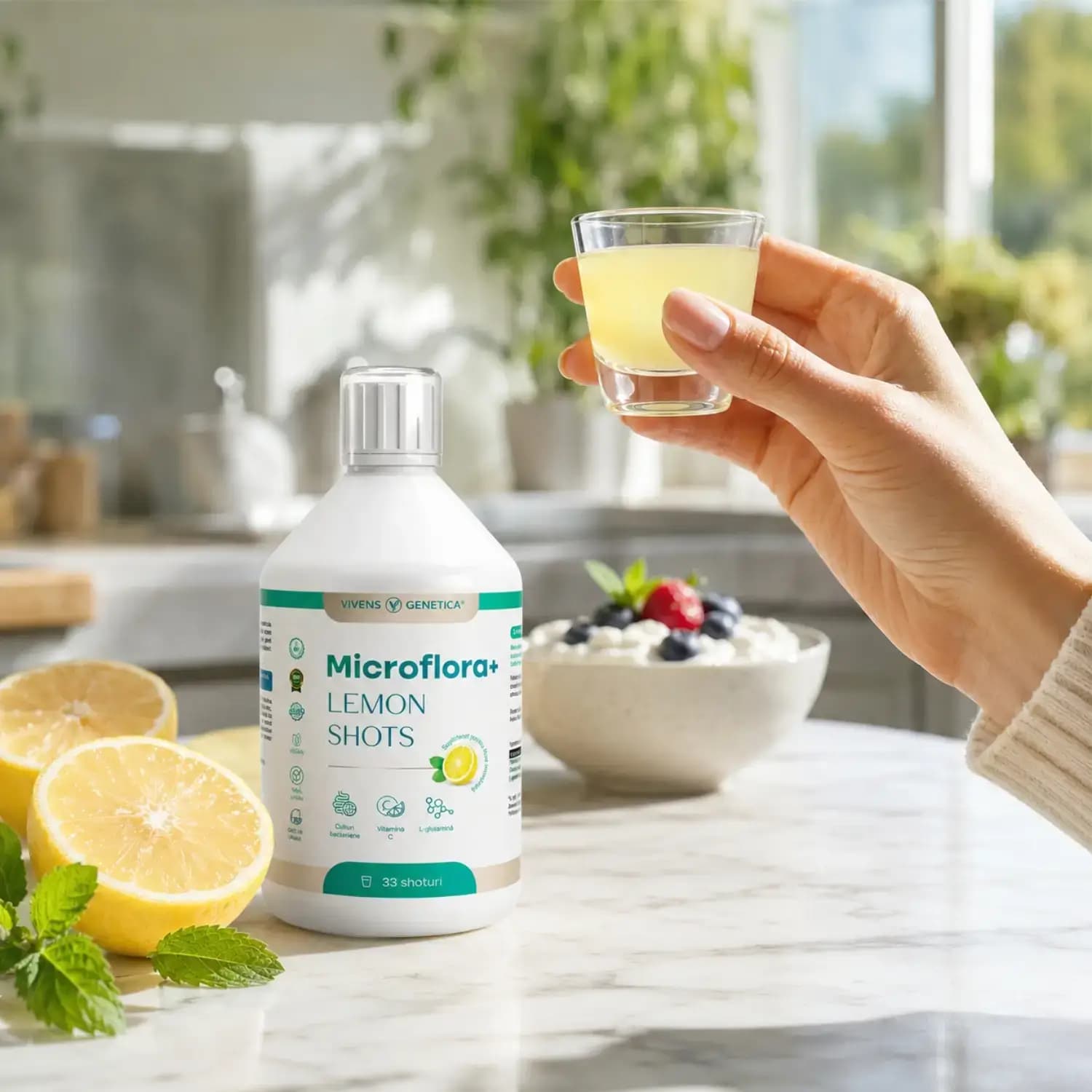 Microflora+ Lemon Shots, Probiotice Lichide pentru Digestie & Imunitate, imaginea 3