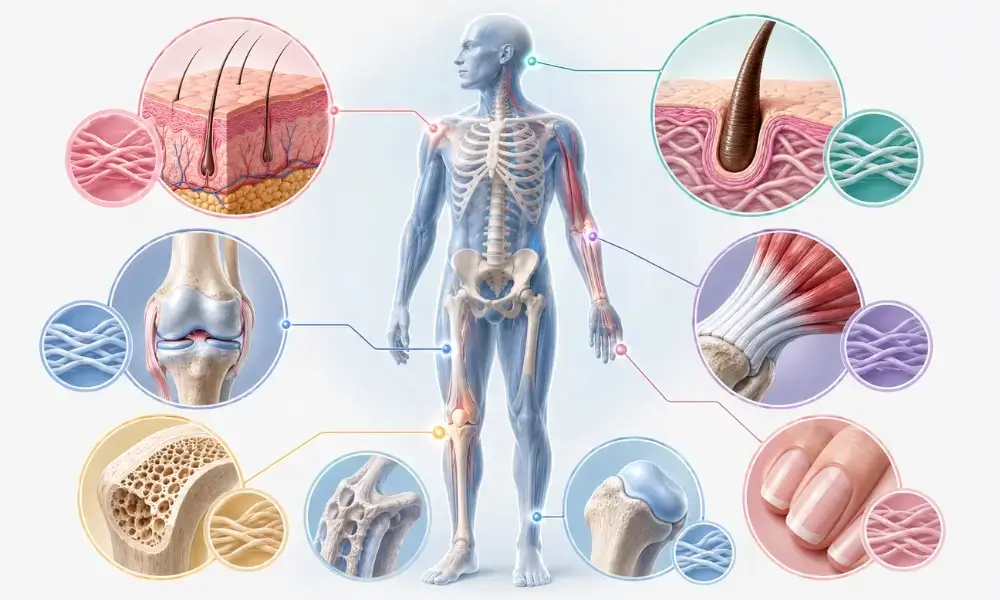 Cele 5 tipuri principale de colagen din organism și funcțiile lor